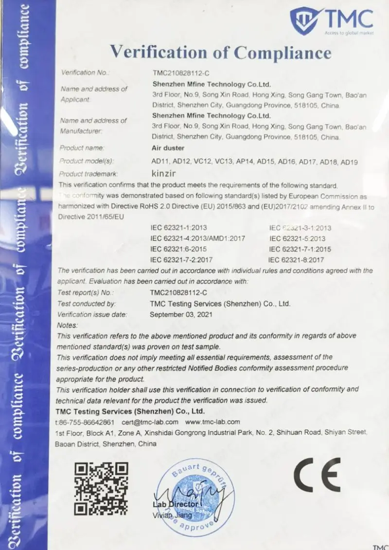 CE-Kinzir-Air-duster-certificate-of-Verification-of-Compliance.webp