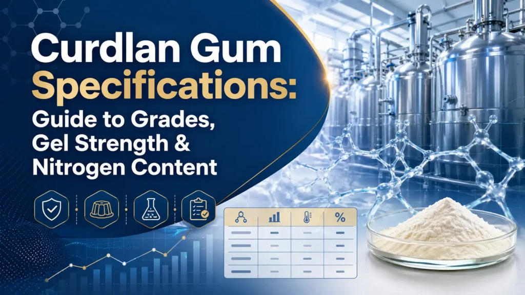 Curdlan Gum Specifications A Complete Buyer's Guide to Grades, Gel Strength & Nitrogen Content